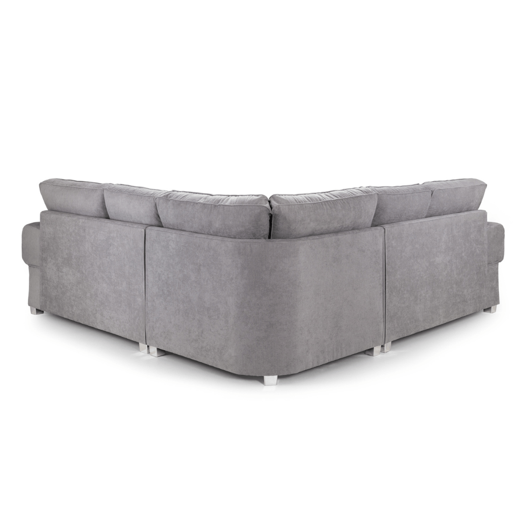 Verona Large Fullback Grey Corner Sofa - Furniturezone