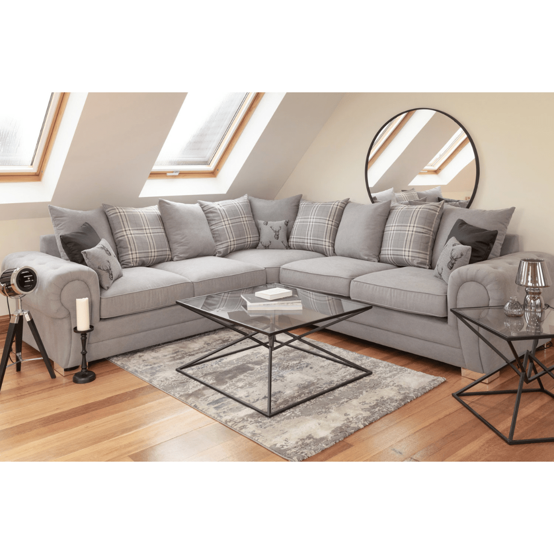 Verona Large Scatter - back Grey Corner Sofa - Furniturezone