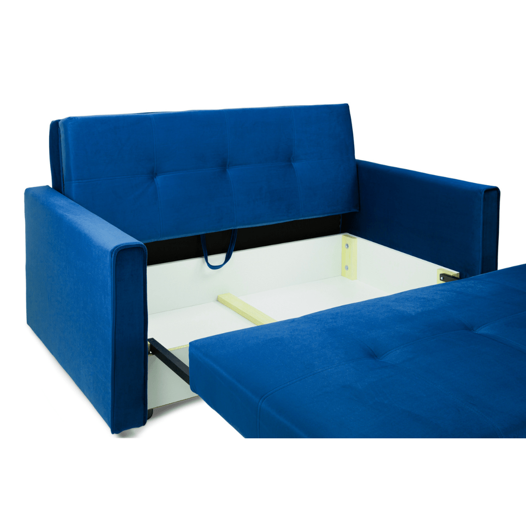 Viva Sofabed Plush Blue 2 Seater - Furniturezone