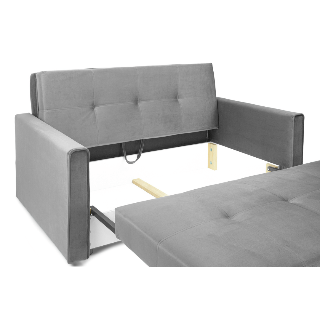 Viva Sofabed Plush Grey 2 Seater - Furniturezone