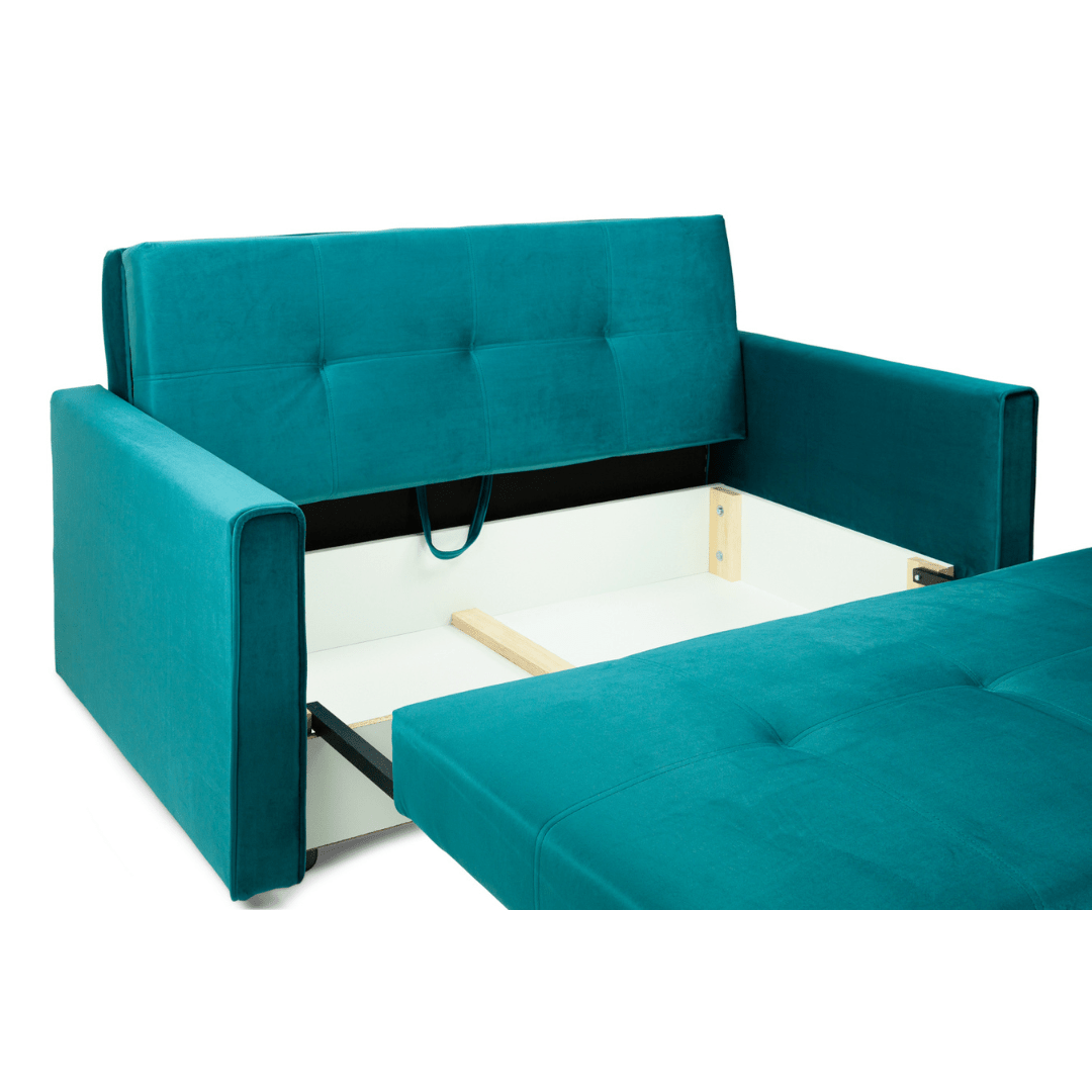 Viva Sofabed Plush Teal 2 Seater - Furniturezone