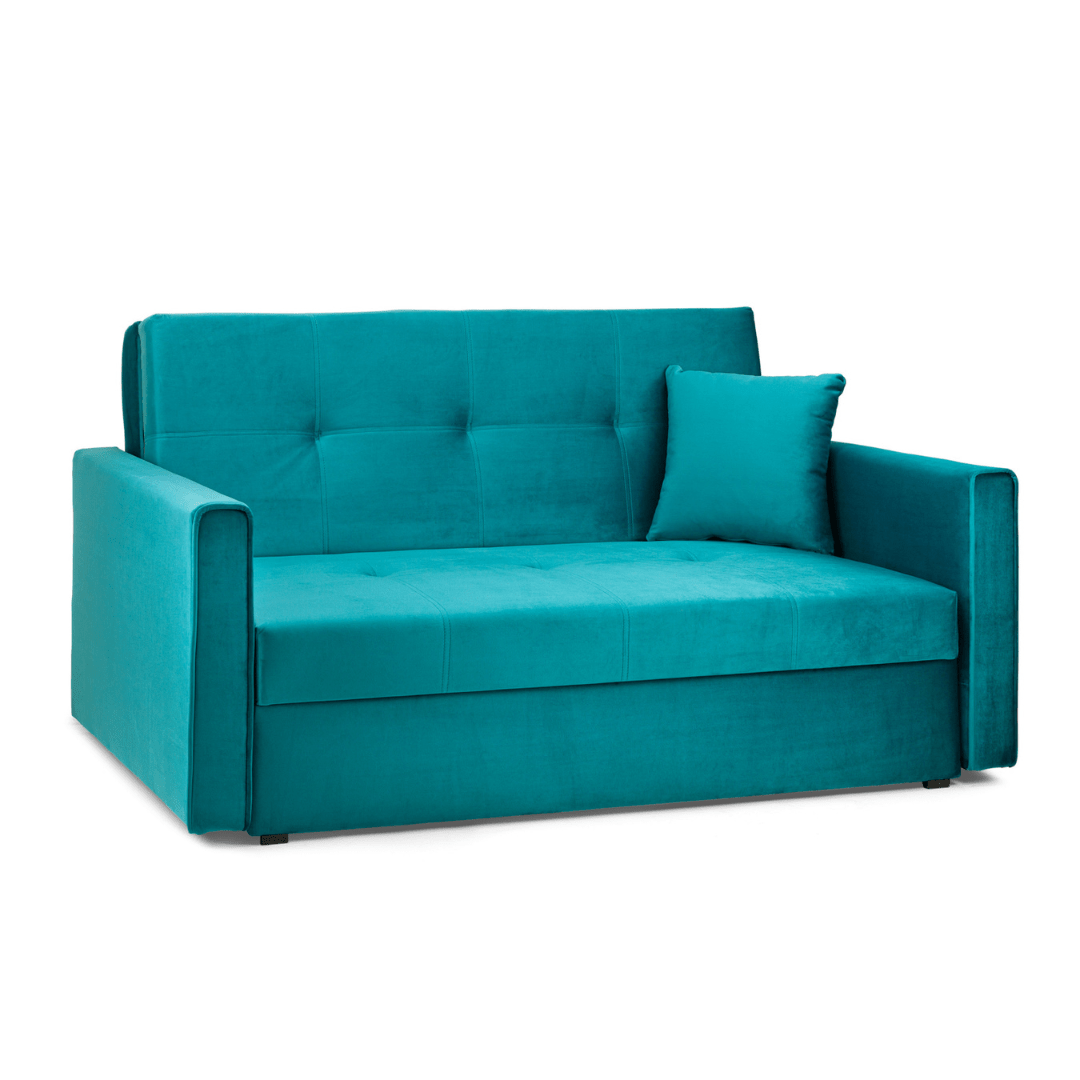 Viva Sofabed Plush Teal 2 Seater - Furniturezone
