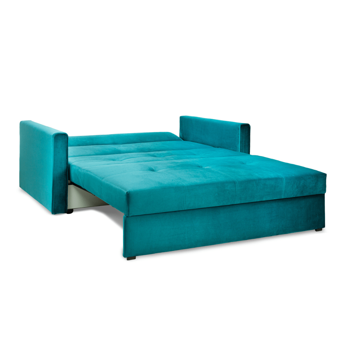 Viva Sofabed Plush Teal 2 Seater - Furniturezone