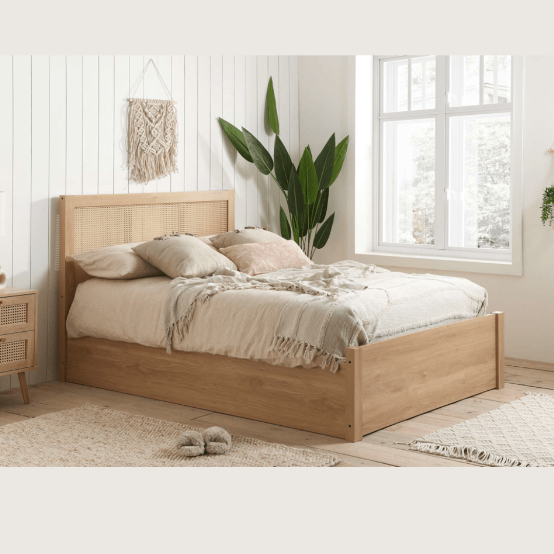Vulpiano Rattan Ottoman Storage Bed Frame - Furniturezone