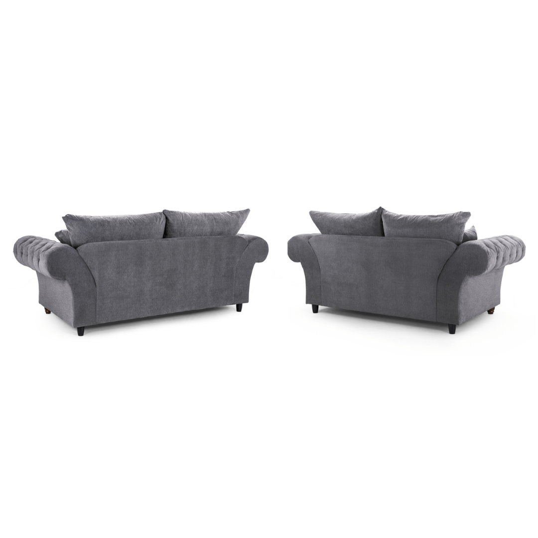 Windsor Full - back Grey 3+2 Sofa Set - Furniturezone
