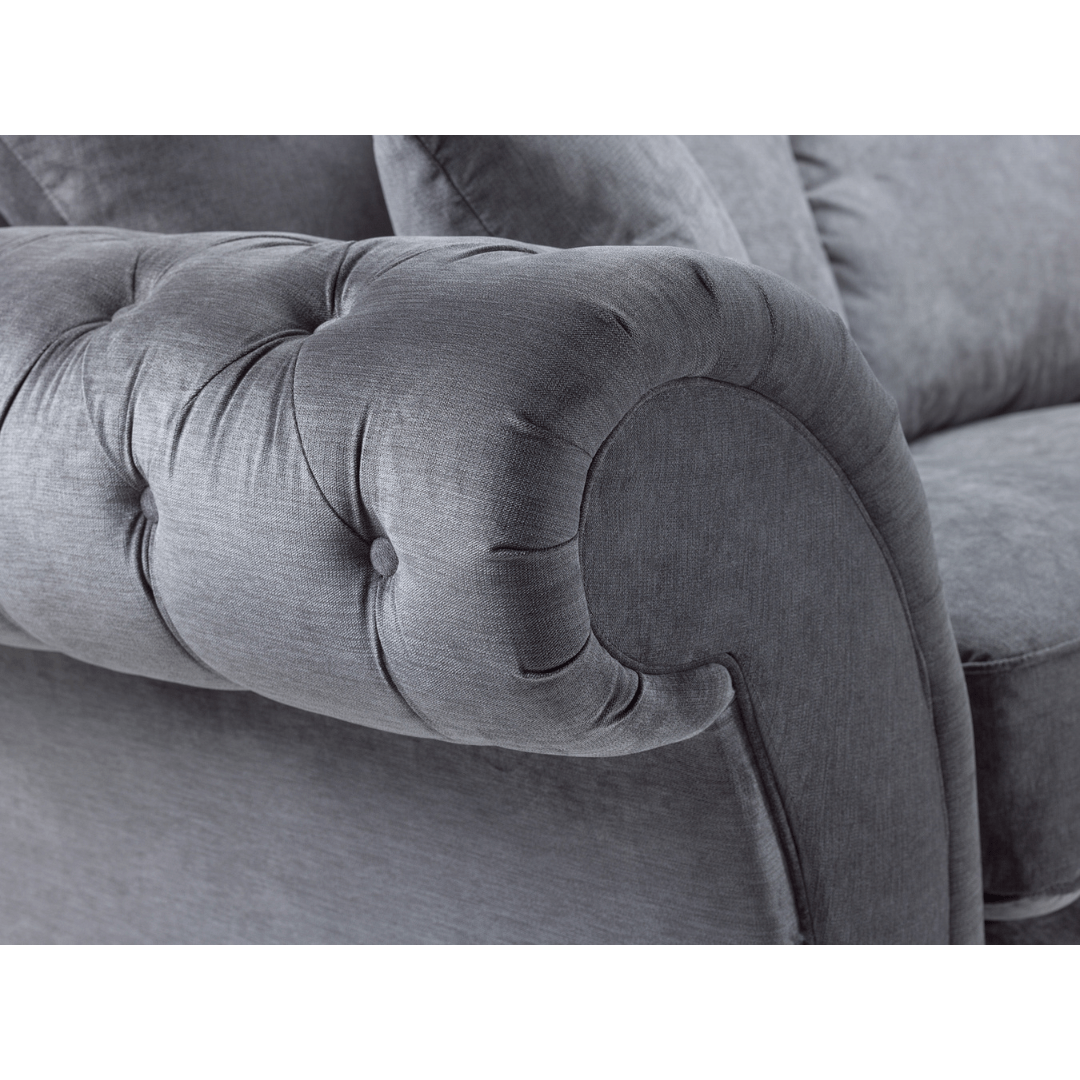 Windsor Full - back Grey Three Seater Sofa - Furniturezone