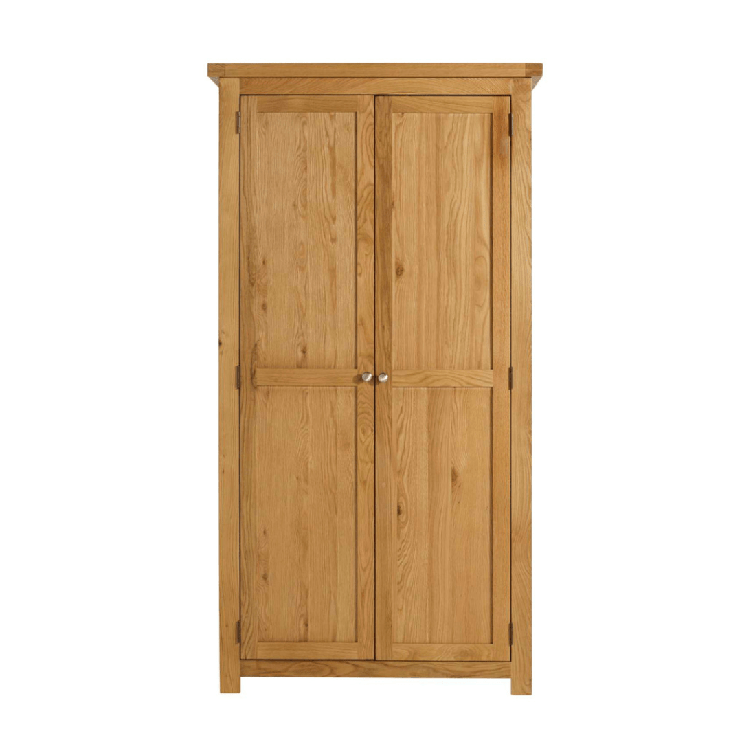 Woburn 2 Door Solid Oak Wardrobe - Furniturezone