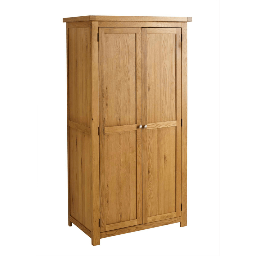 Woburn 2 Door Solid Oak Wardrobe - Furniturezone