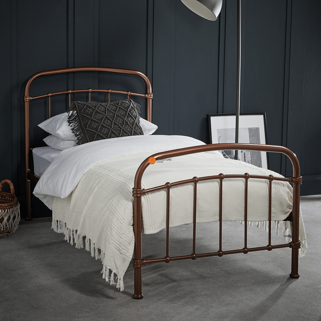 Derwent Metal Bed Frame - Copper & Black - Furniturezone