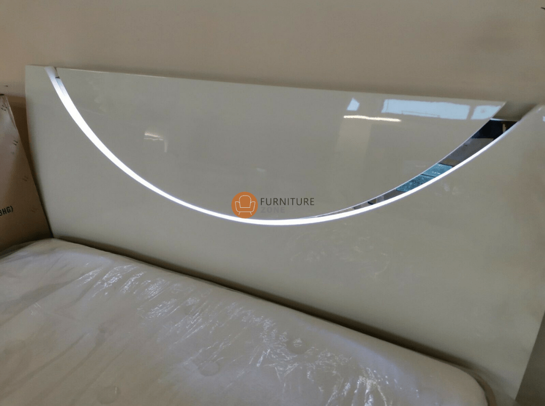 Lanell LED High Gloss Ottoman Storage Bed Frame - Furniturezone