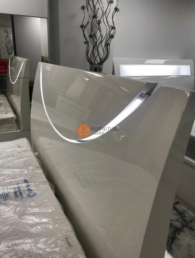 Lanell LED High Gloss Ottoman Storage Bed Frame - Furniturezone