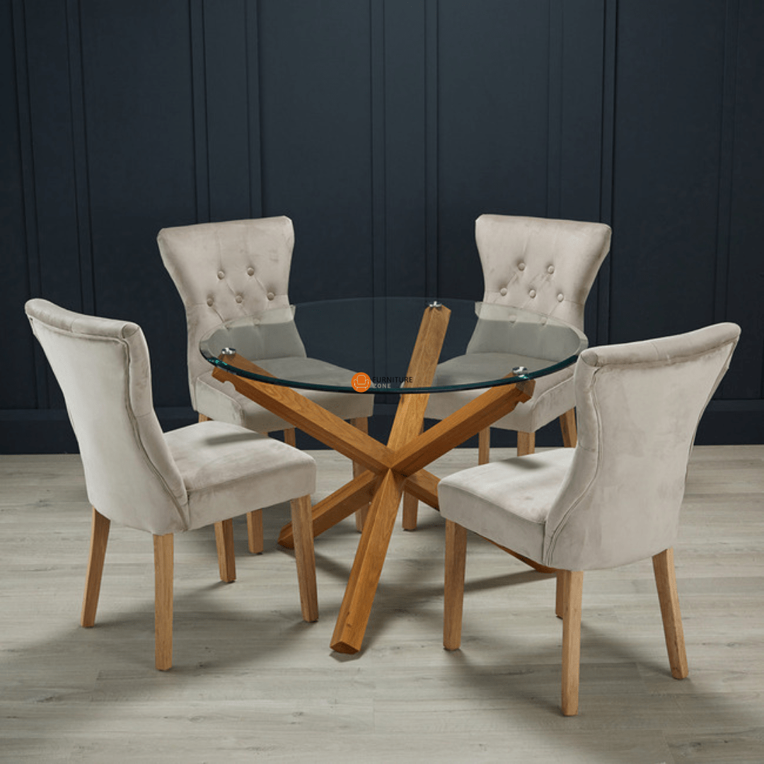 Meridian Solid Oak Dining Set - Furniturezone