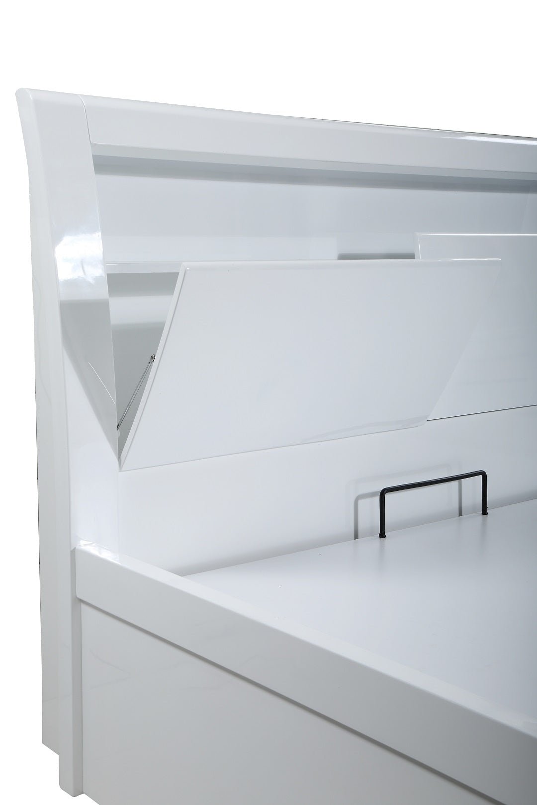 Myra High Gloss LED Ottoman Storage Bed Frame - Furniturezone