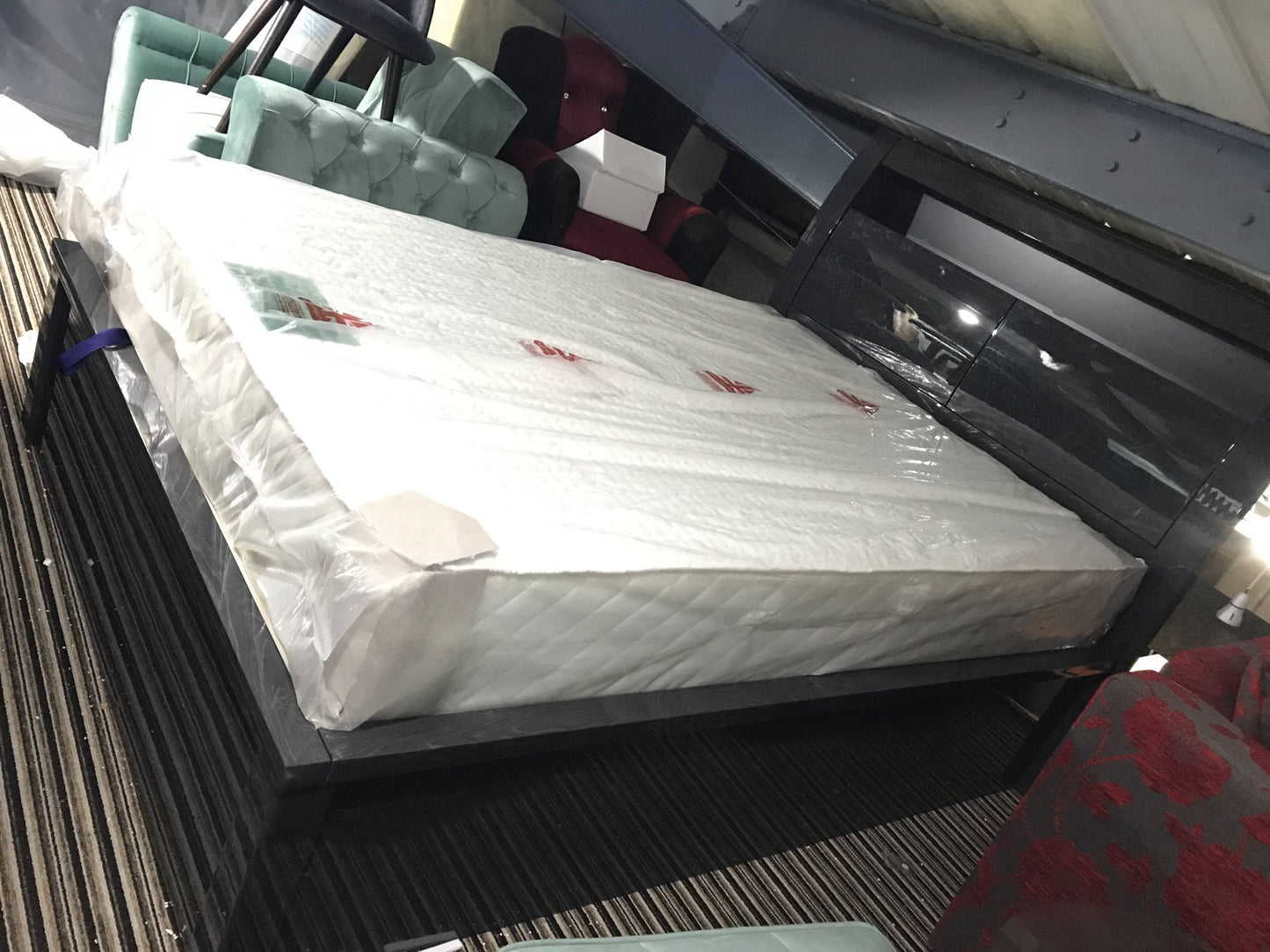 Myra High Gloss LED Ottoman Storage Bed Frame - Furniturezone