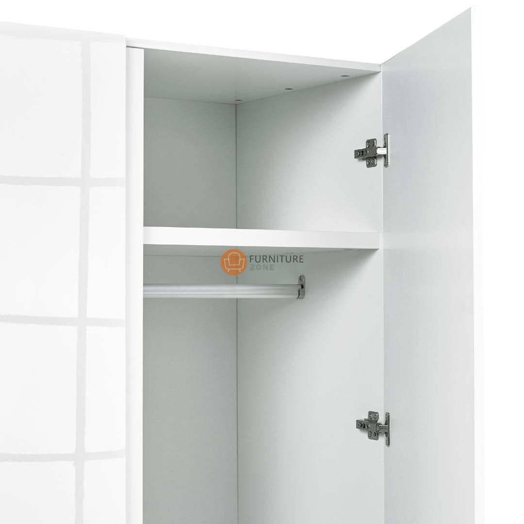 Puro White 2 Door Wardrobe - Furniturezone