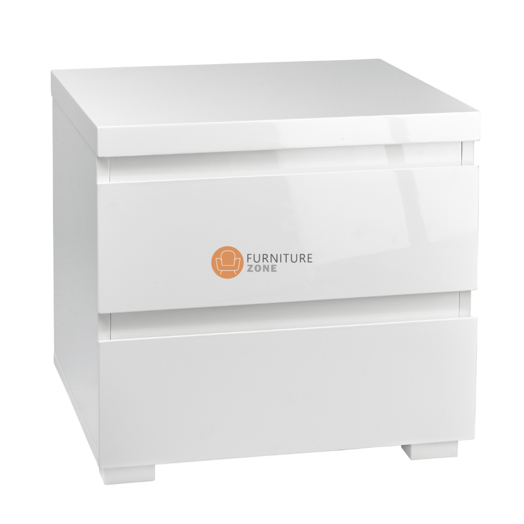 Puro White Bedside - Furniturezone