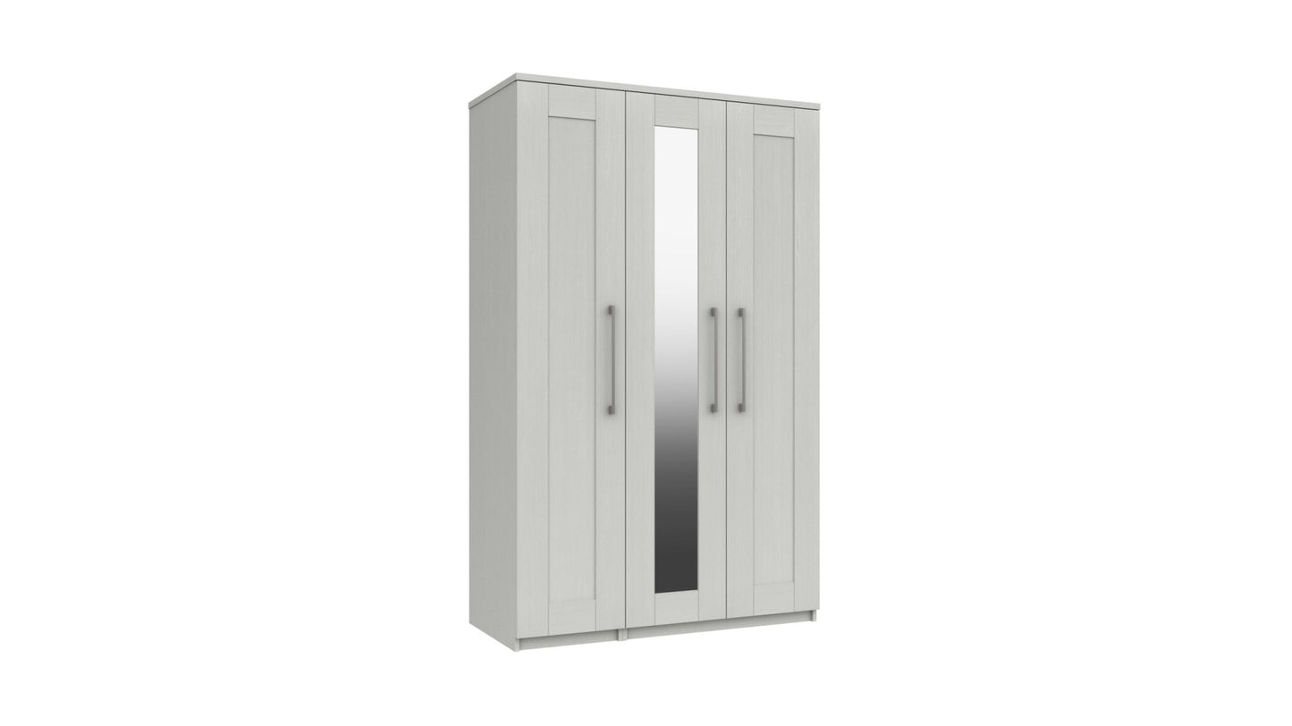 Stoke 3 Door Mirrored Wardrobe (Delivered Assembled) - Furniturezone