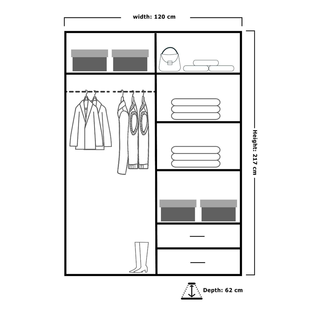 Chicago 2.0 High Gloss Mirrored Sliding Wardrobe