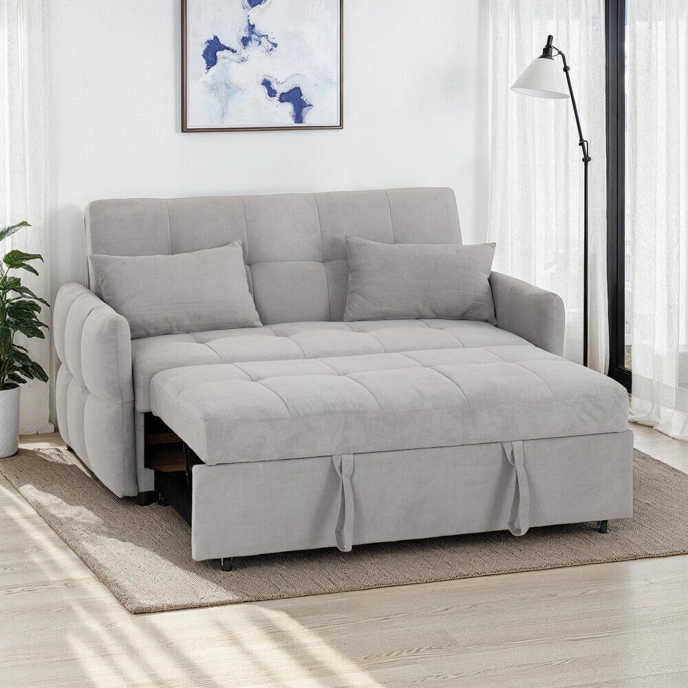 Hudson Silver Grey Two Seater Pull Out Sofa Bed