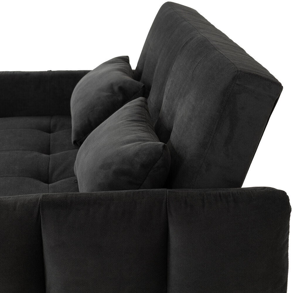 Hudson Black Two Seater Pull Out Sofa Bed