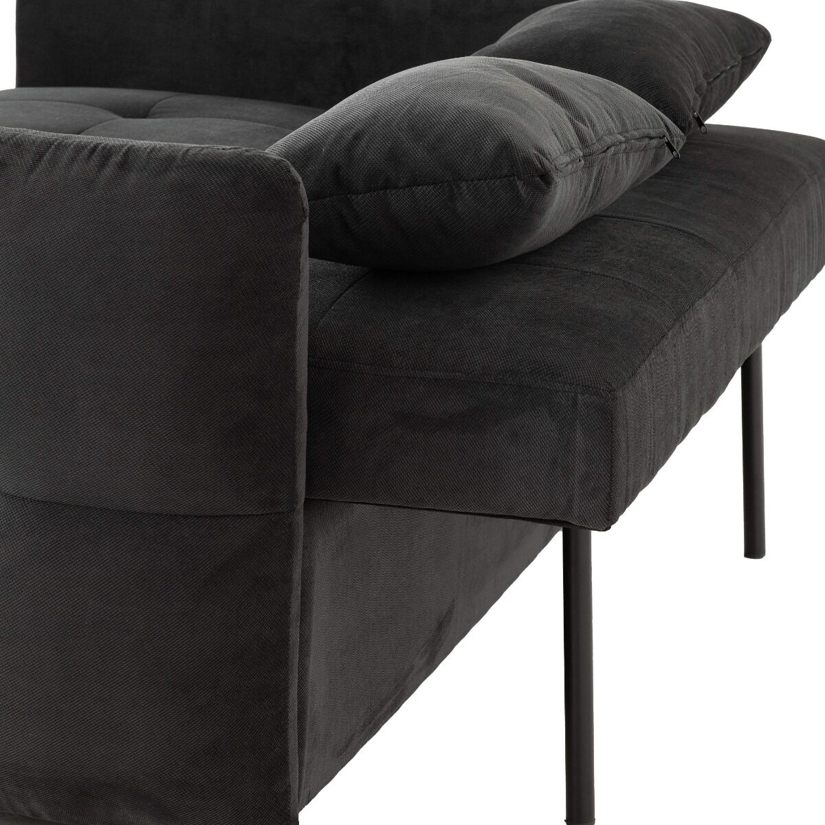 Hudson Black Two Seater Pull Out Sofa Bed