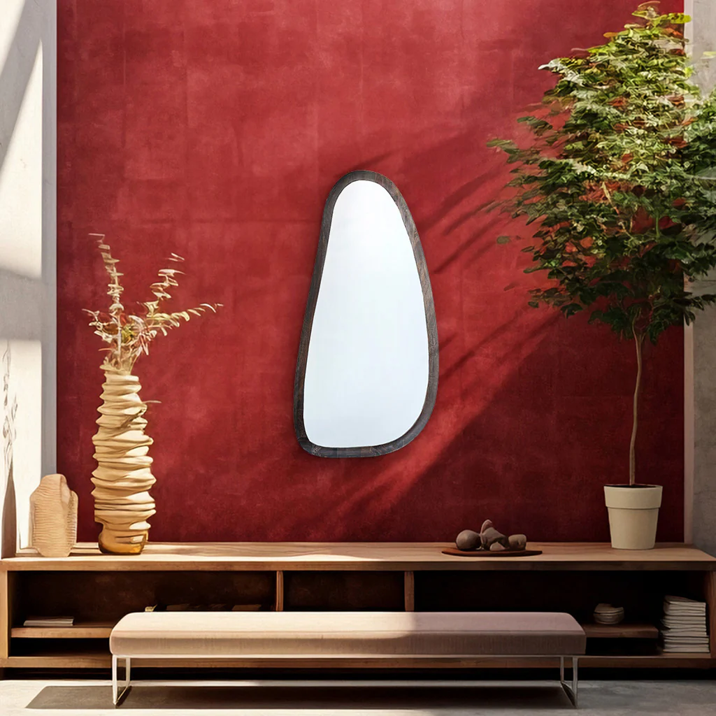 Thazin Asymmetrical Wooden Mirror