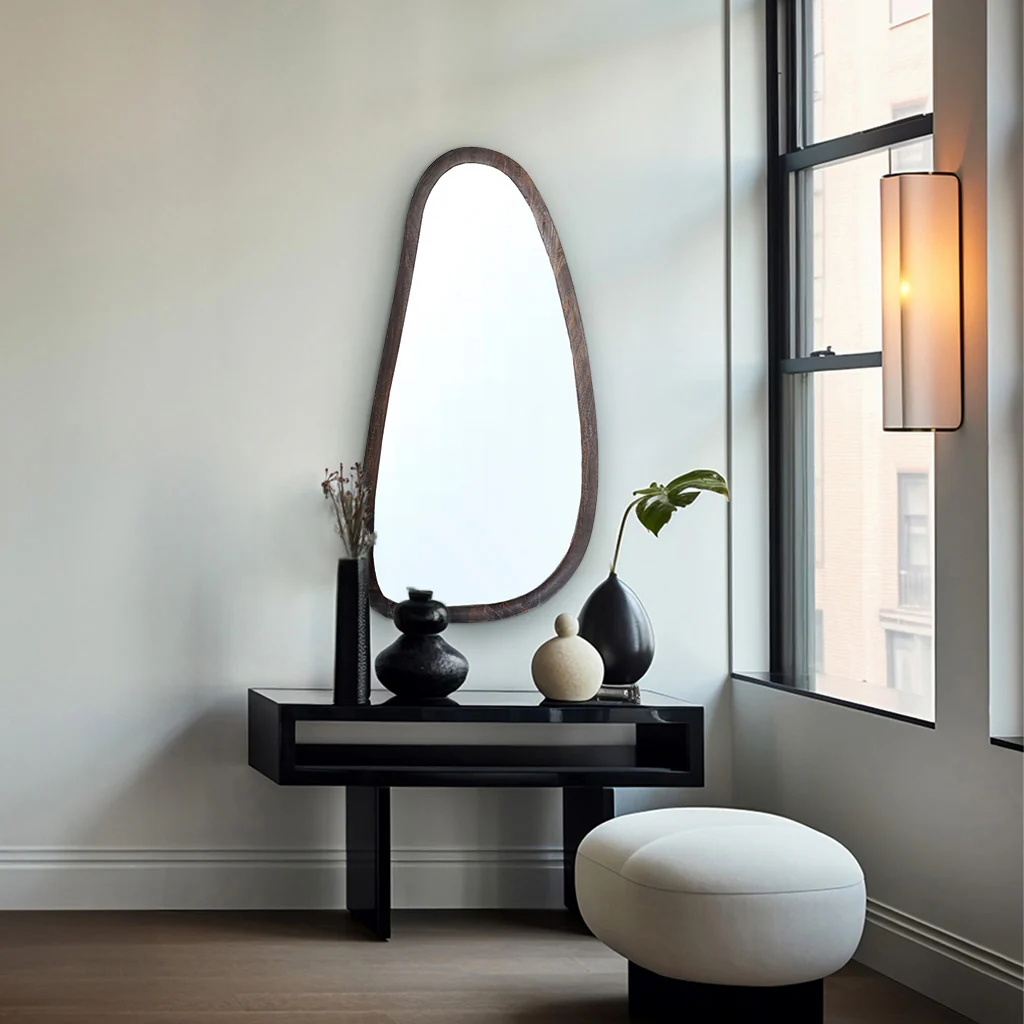 Thazin Asymmetrical Wooden Mirror