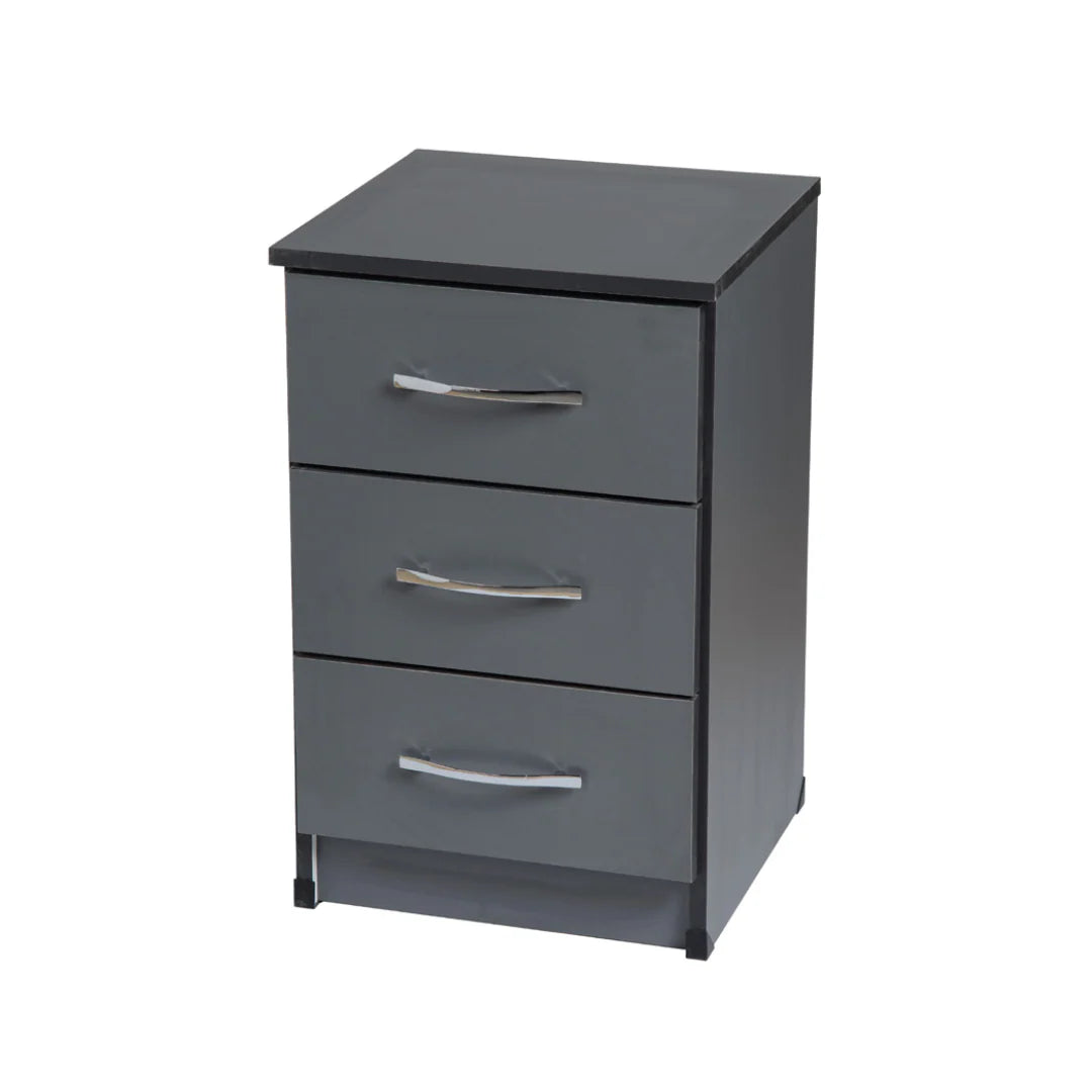 Mullen Three Drawer Bedside (Assembled)