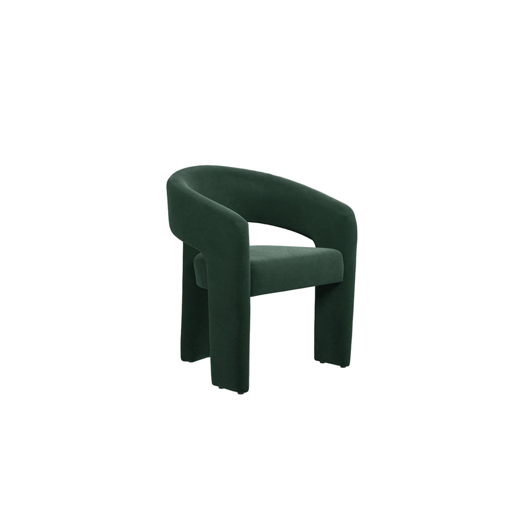 Rina Black Dining Table With Six Alba Forest Green Chairs