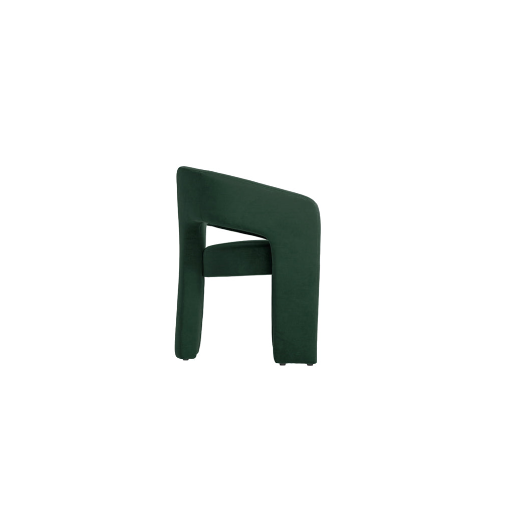 Rina Black Dining Table With Six Alba Forest Green Chairs