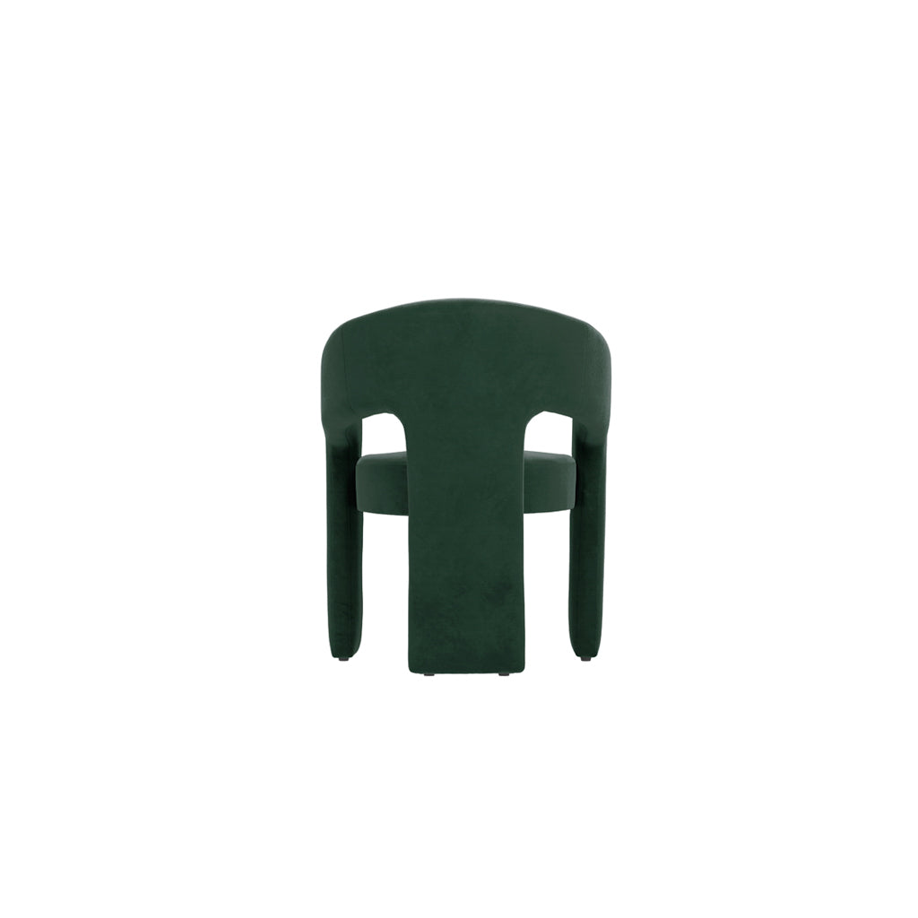 Rina Black Dining Table With Six Alba Forest Green Chairs