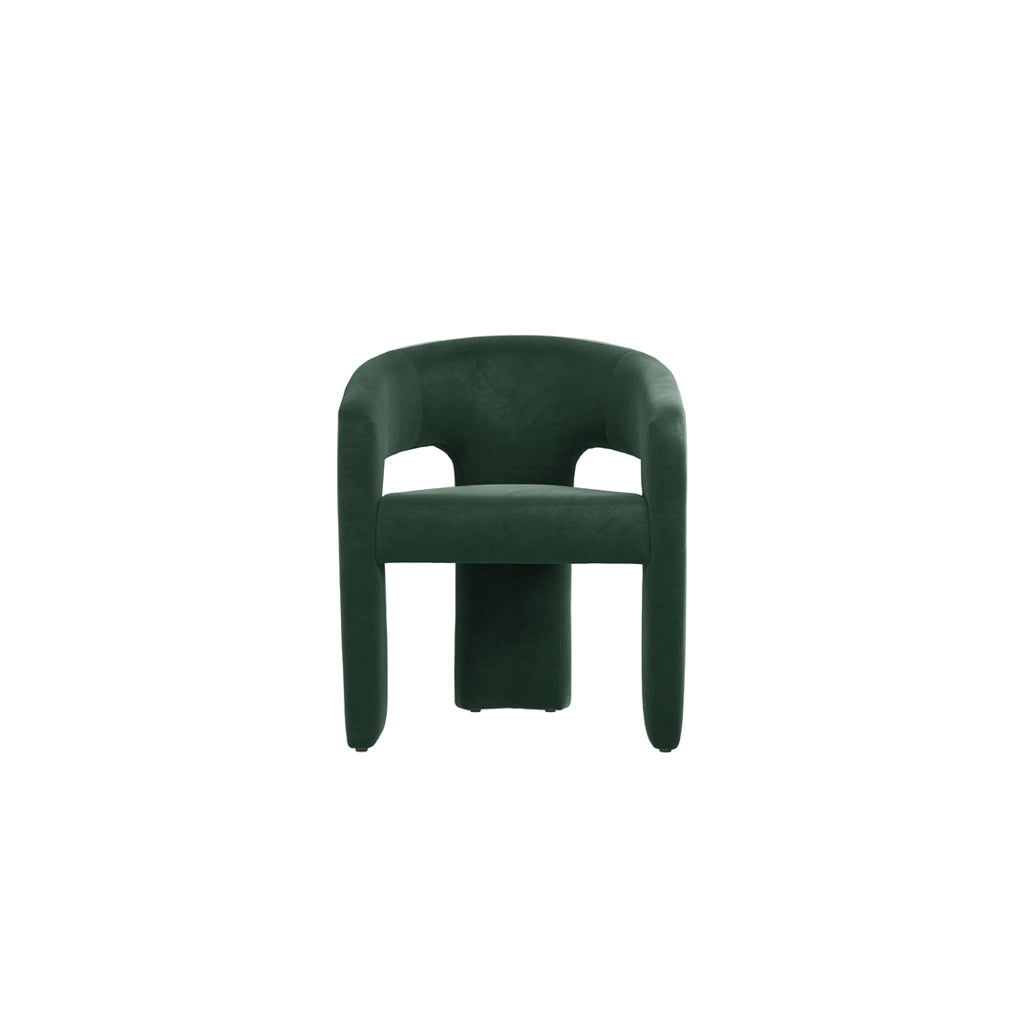 Rina Black Dining Table With Six Alba Forest Green Chairs