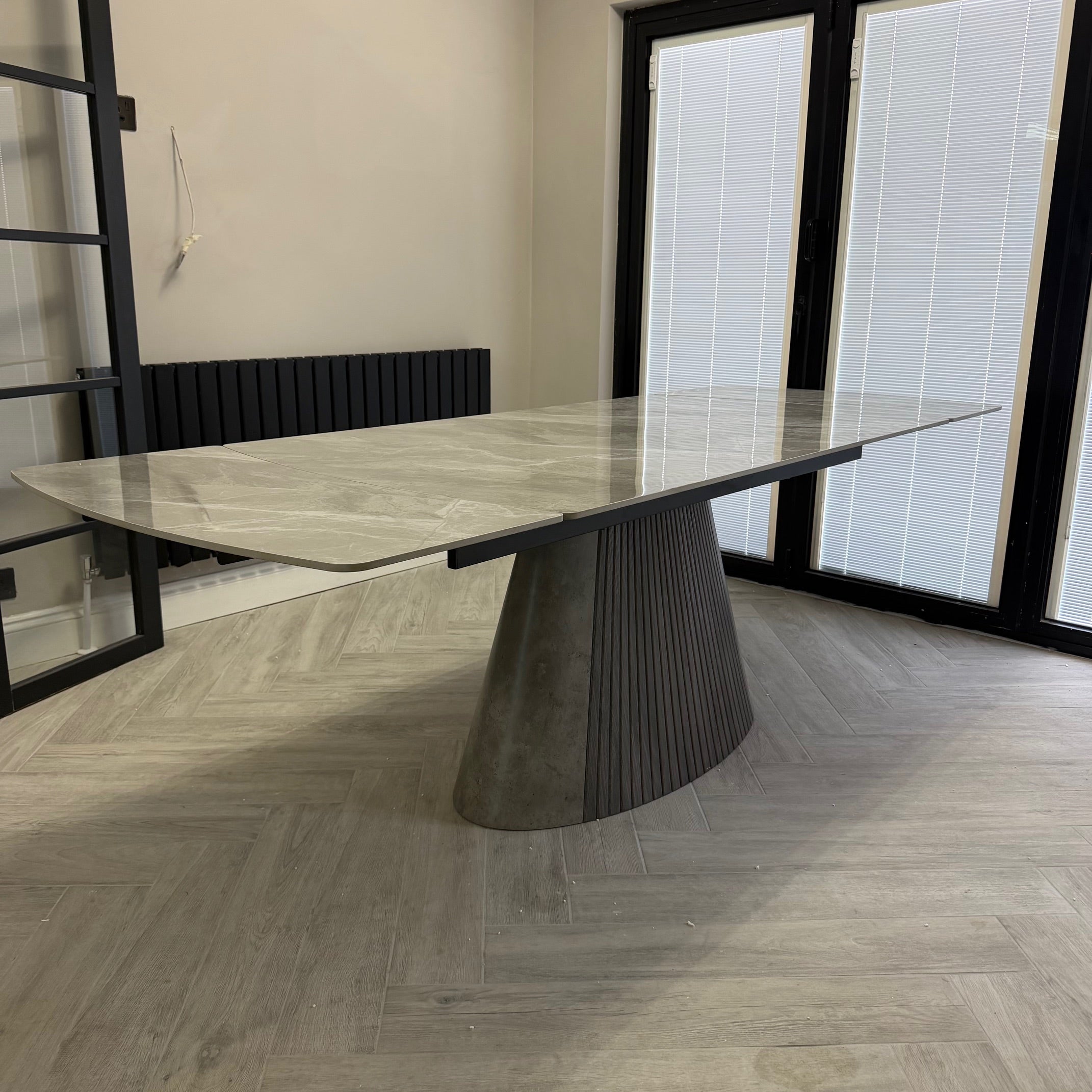 Atri Grey Sintered Stone Extendable Dining Table Set