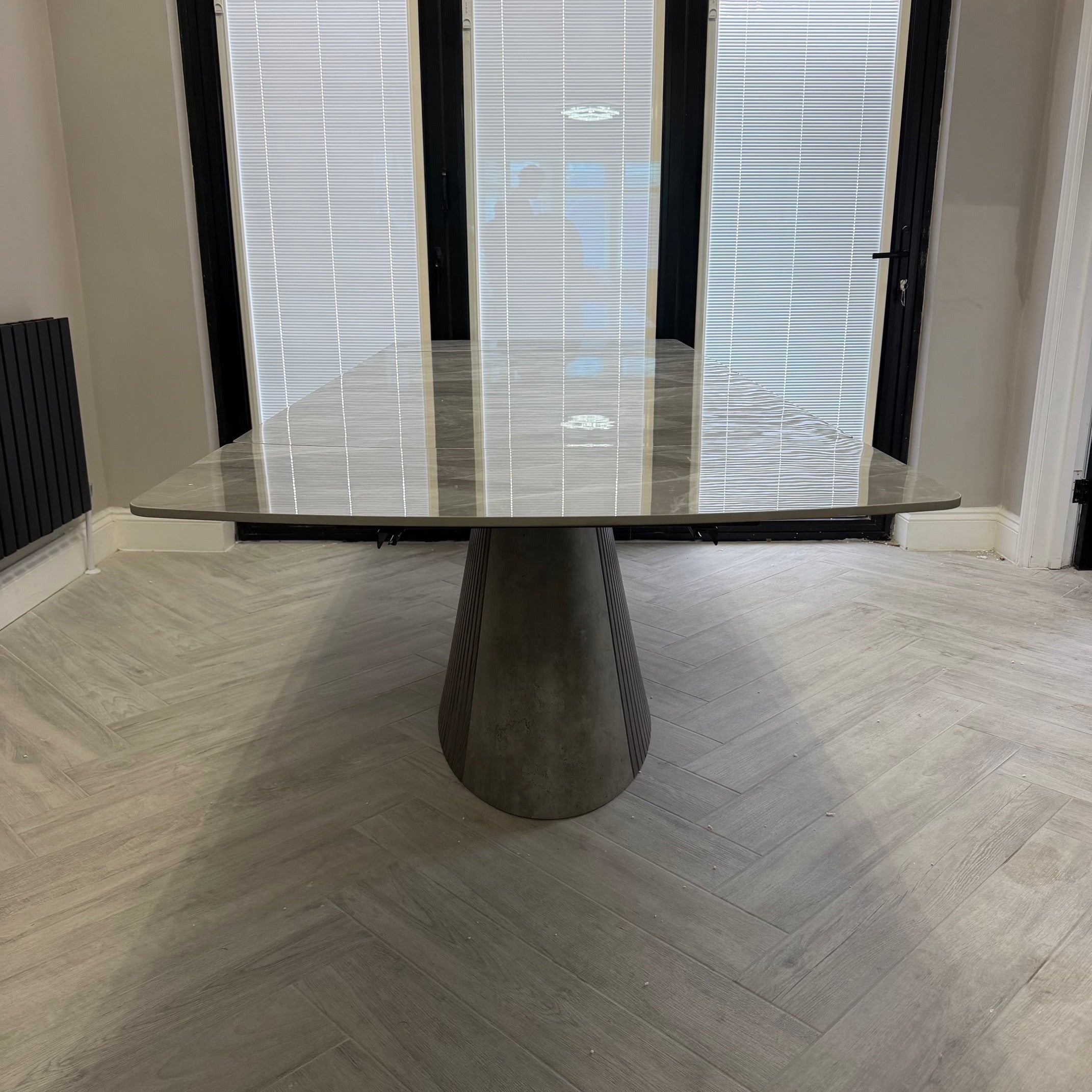Atri Grey Sintered Stone Extendable Dining Table Set