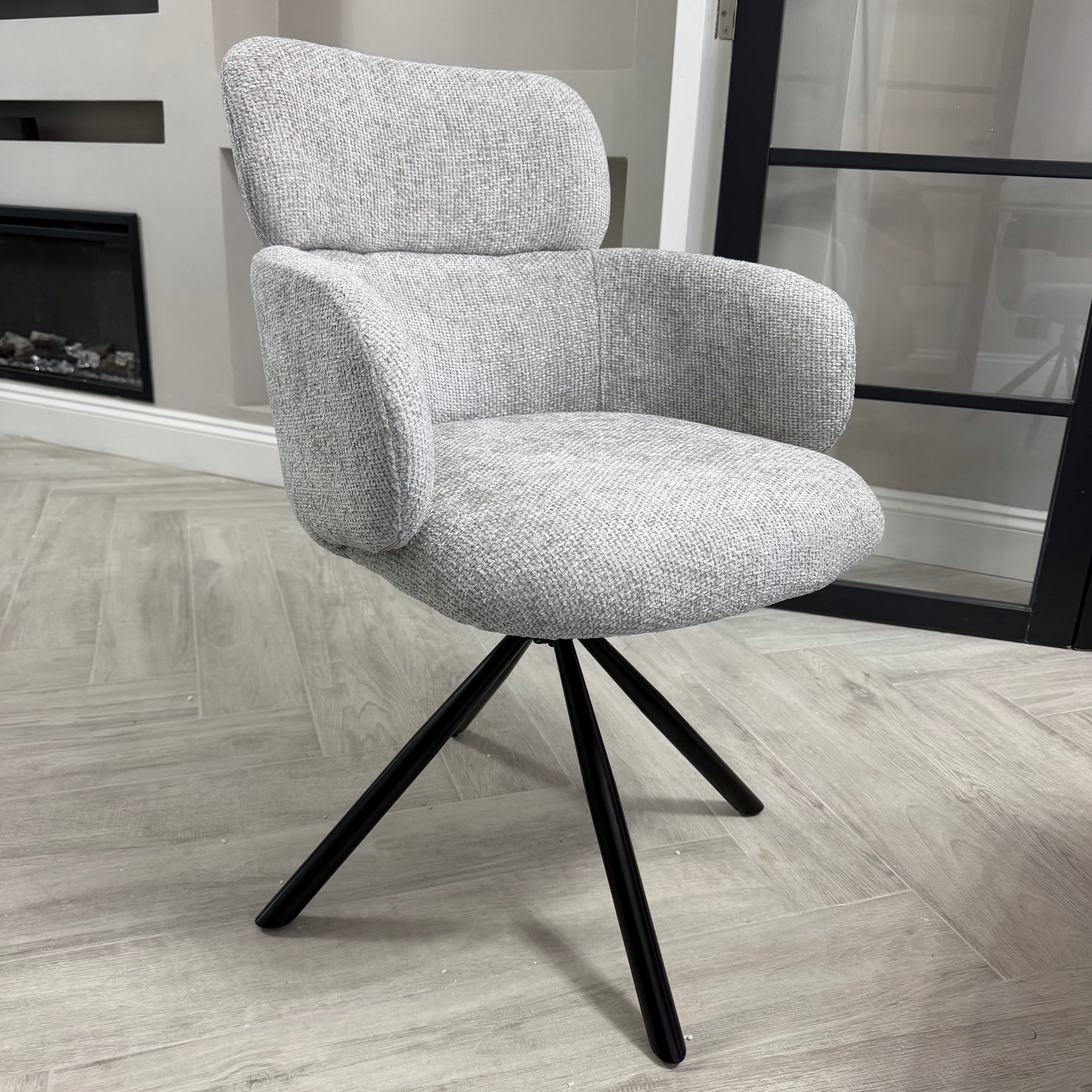 Atri Grey Sintered Stone Extendable Dining Table Set