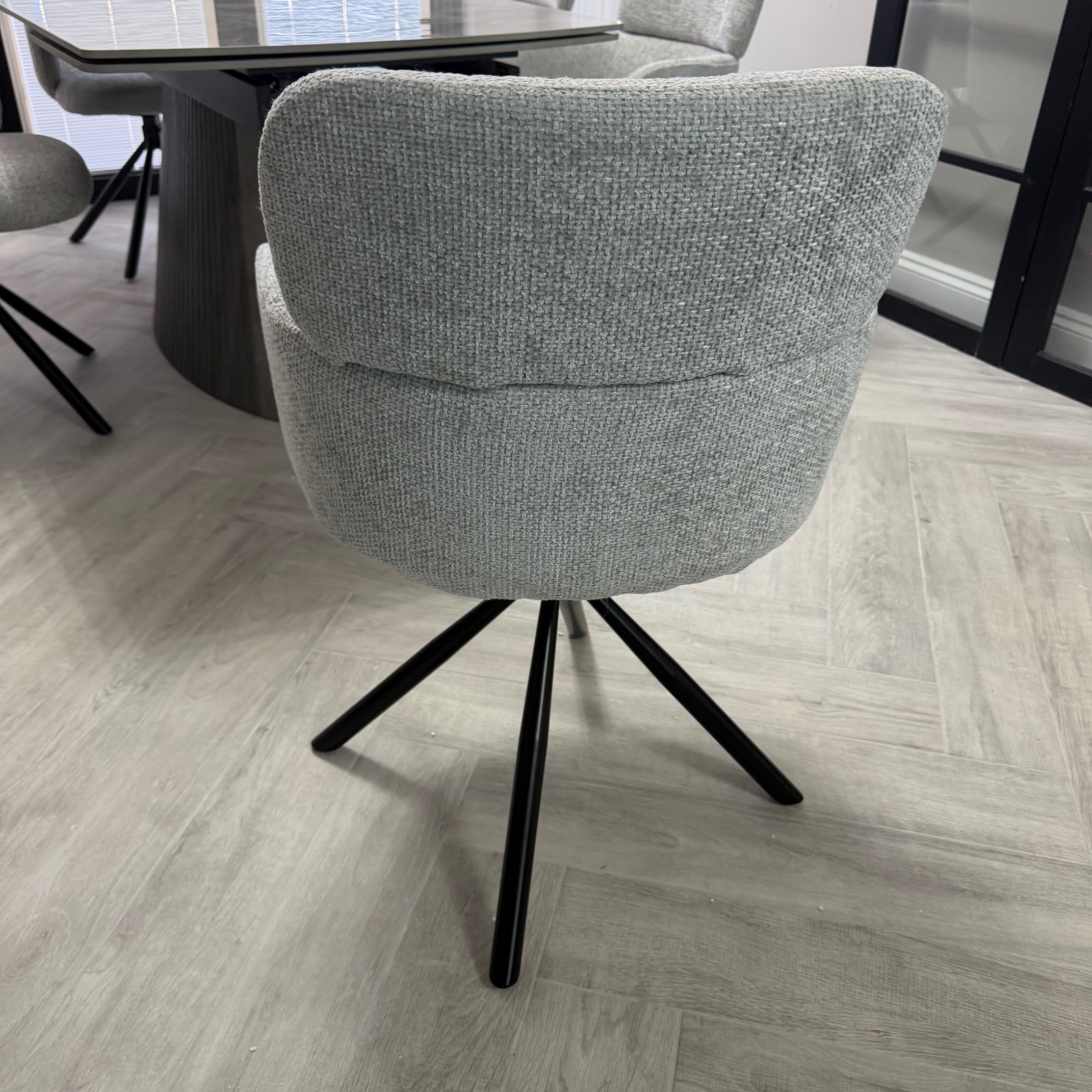 Atri Grey Sintered Stone Extendable Dining Table Set