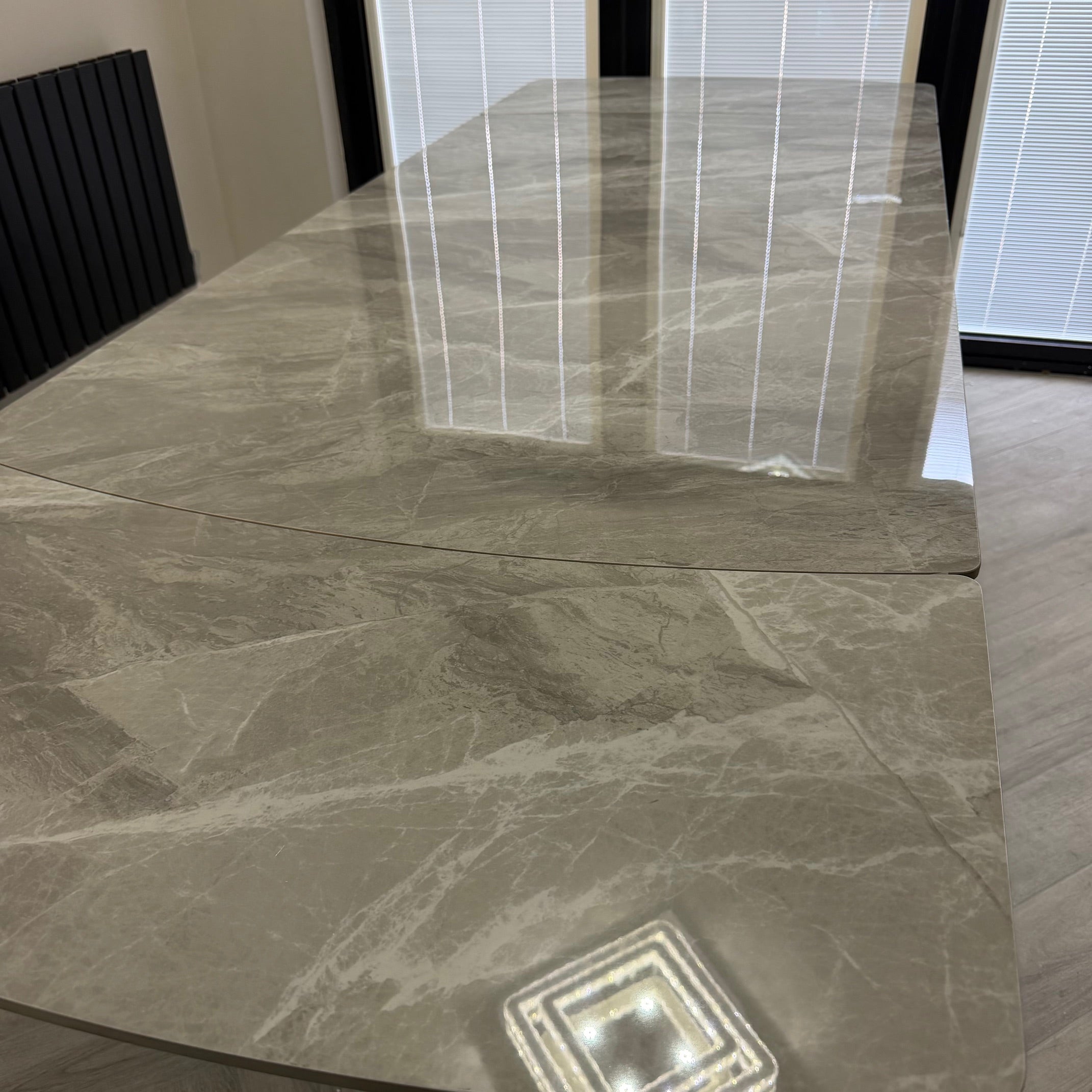 Atri Grey Sintered Stone Extendable Dining Table Set
