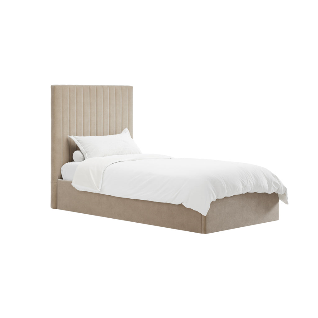 Antigua Tall Ottoman Storage Beige Bed Frame