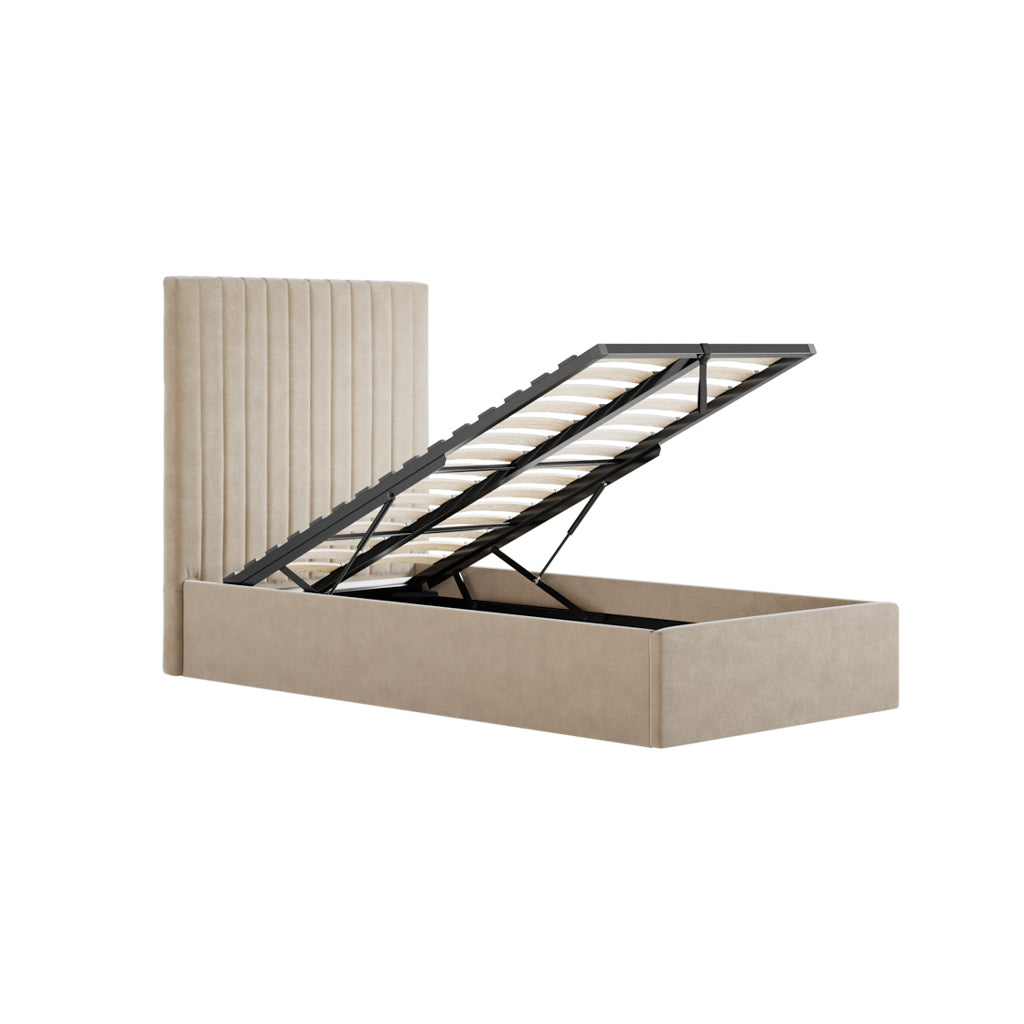 Antigua Tall Ottoman Storage Beige Bed Frame