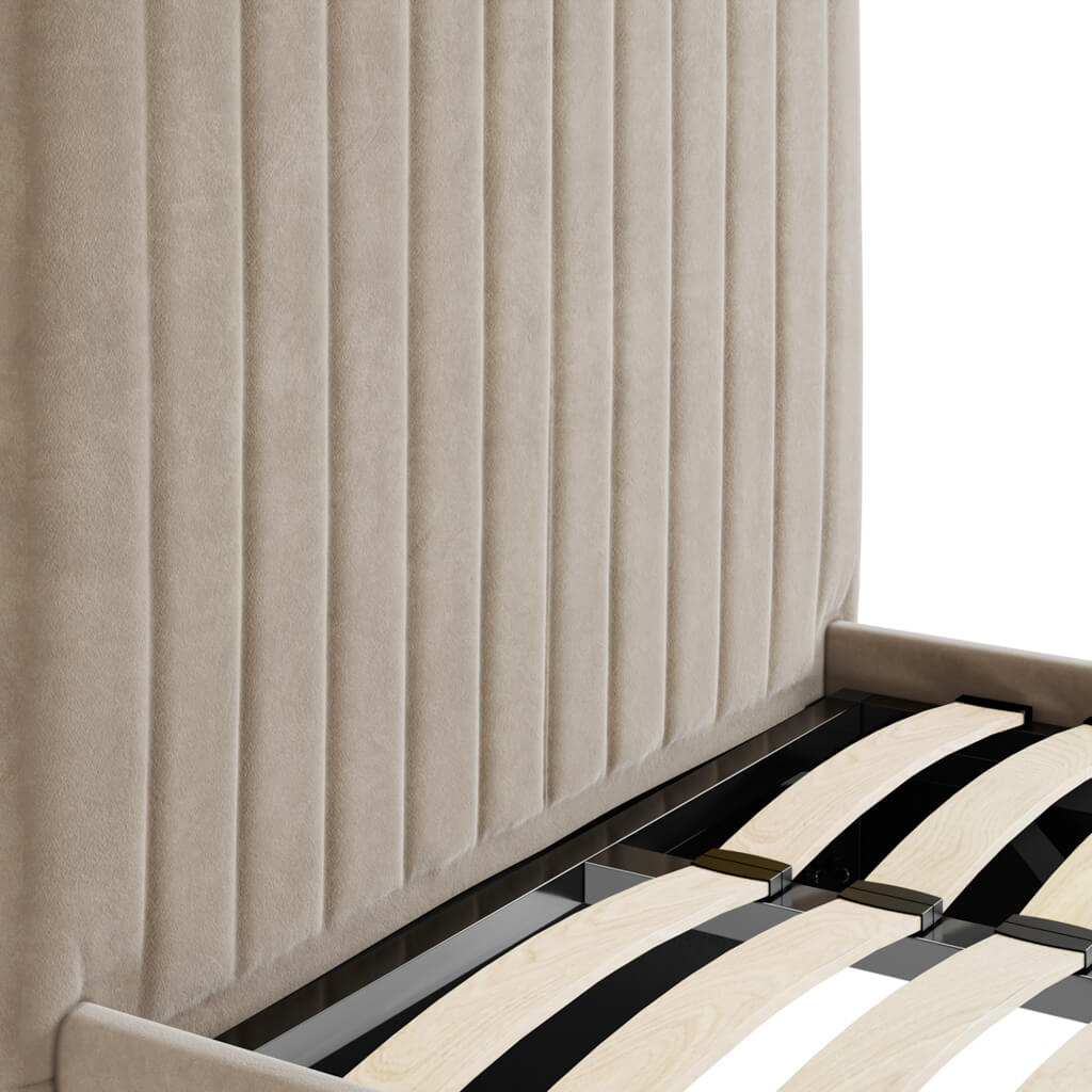 Antigua Tall Ottoman Storage Beige Bed Frame