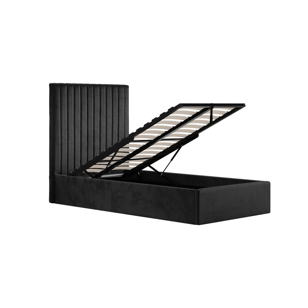 Antigua Tall Ottoman Storage Black Bed Frame