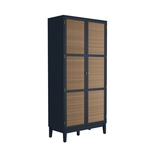 Valentina Blue 2 Door Rattan Wardrobe