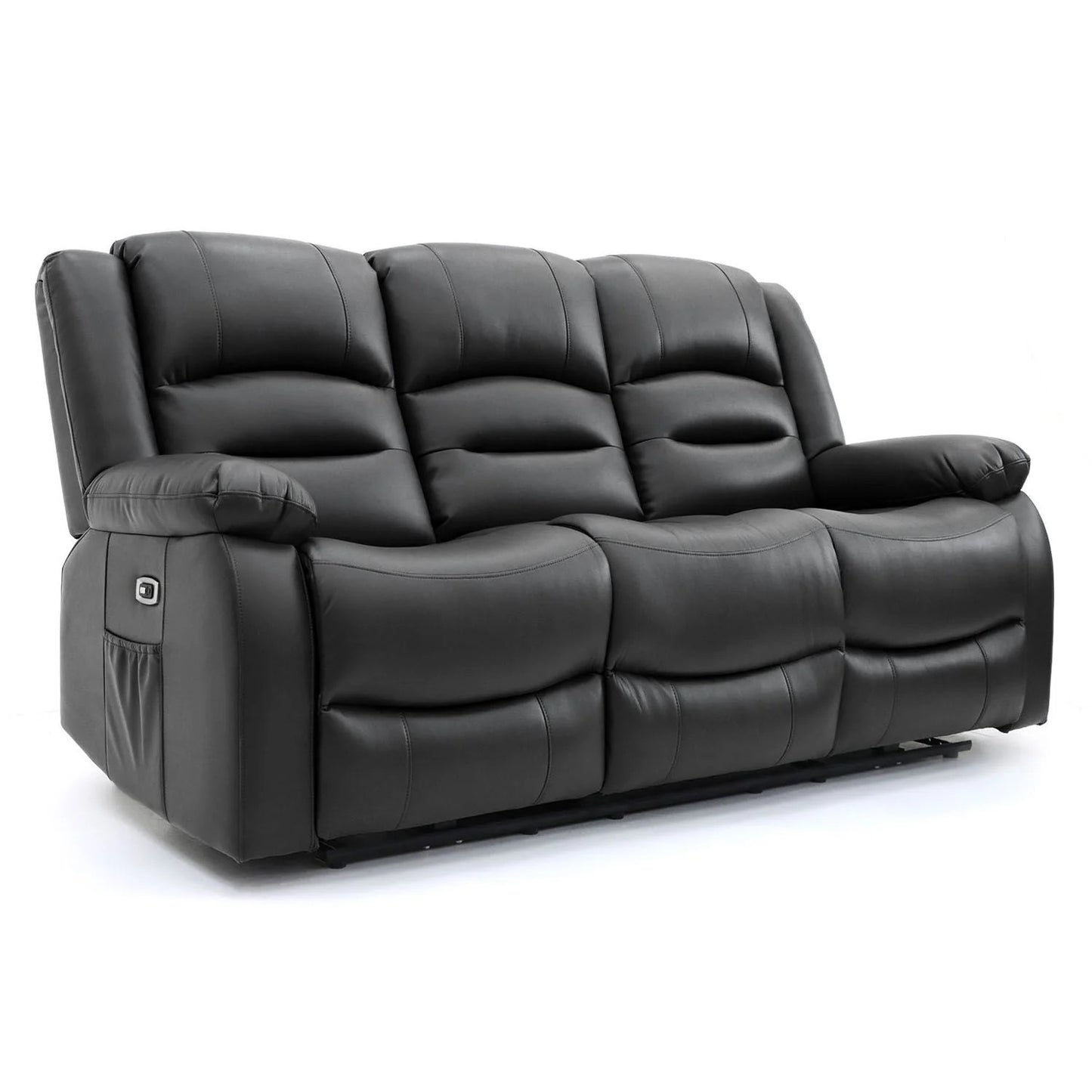 Costa Electric Recliner Sofa Black 3 Seater