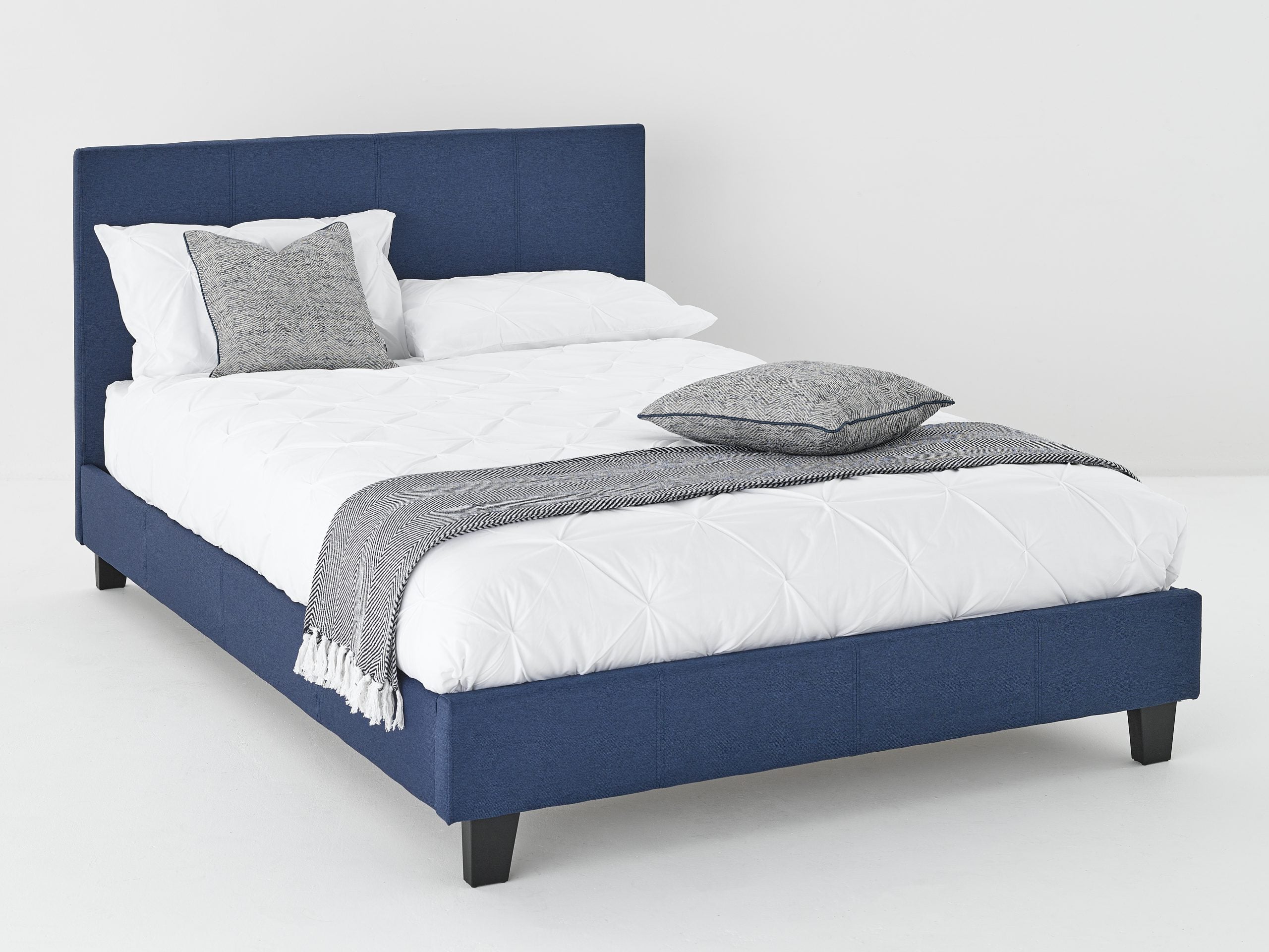 Navy fabric deals bed frame