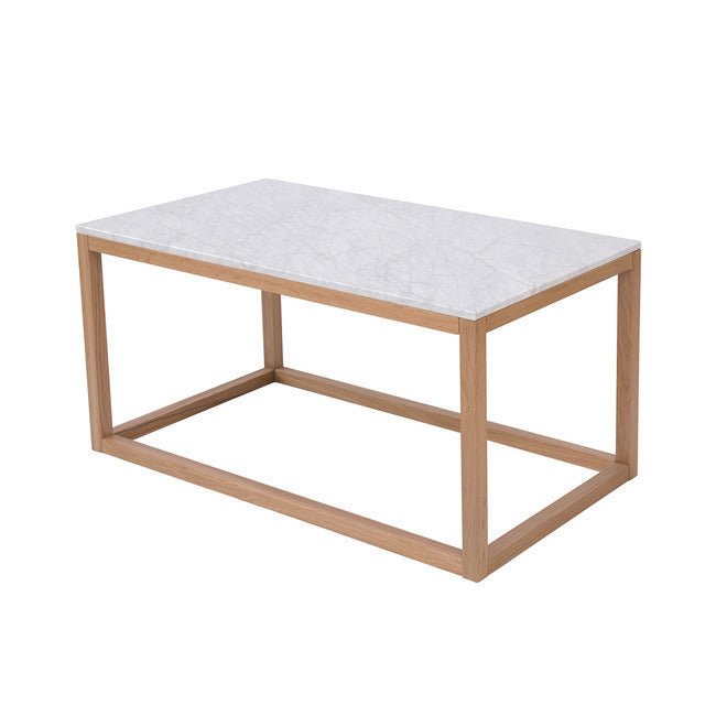 Hove Oak & Marble Coffee Table