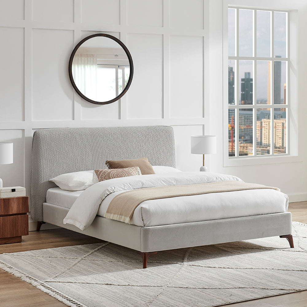 Santino Grey Fabric Bed Frame