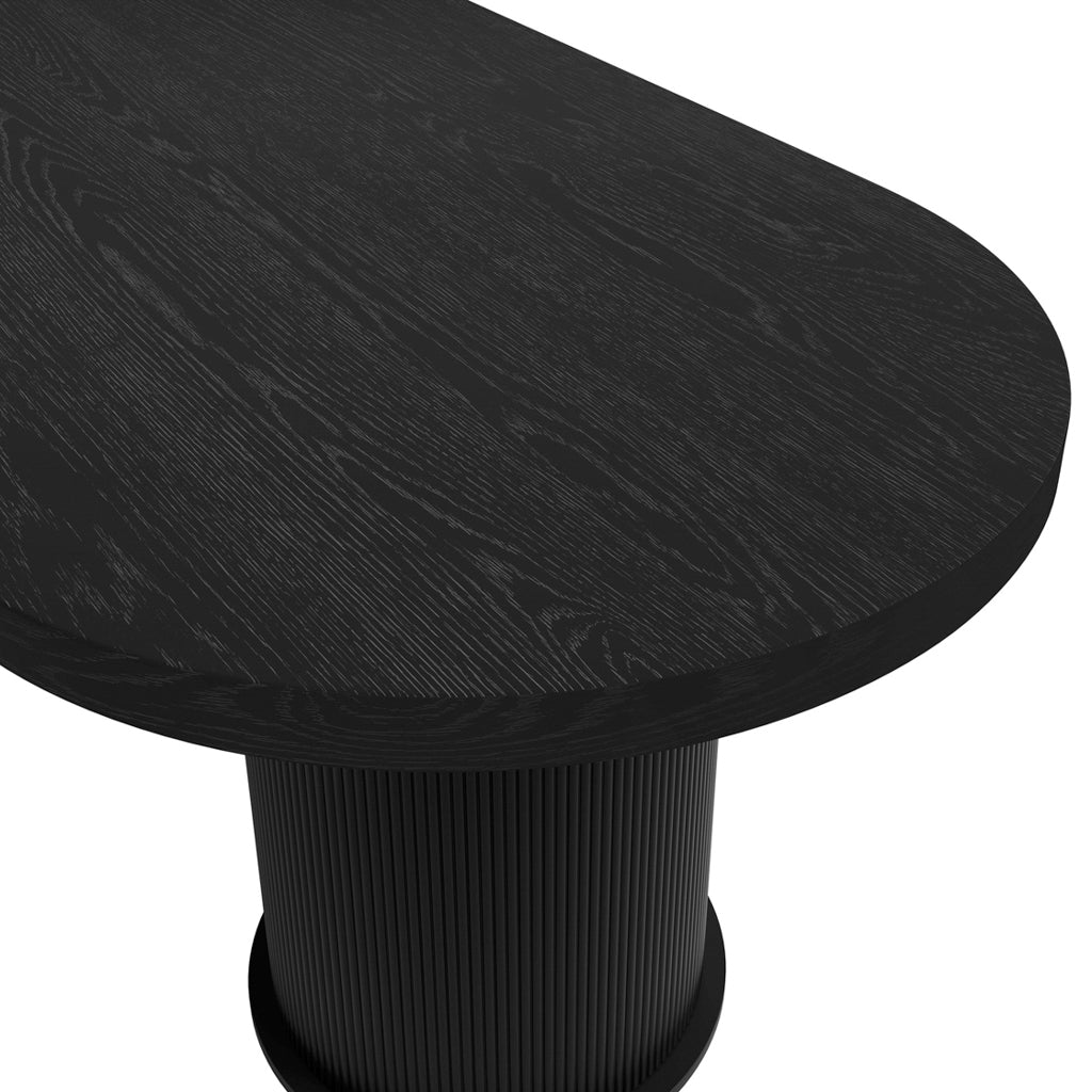 Rina Black Dining Table With Six Alba Forest Green Chairs