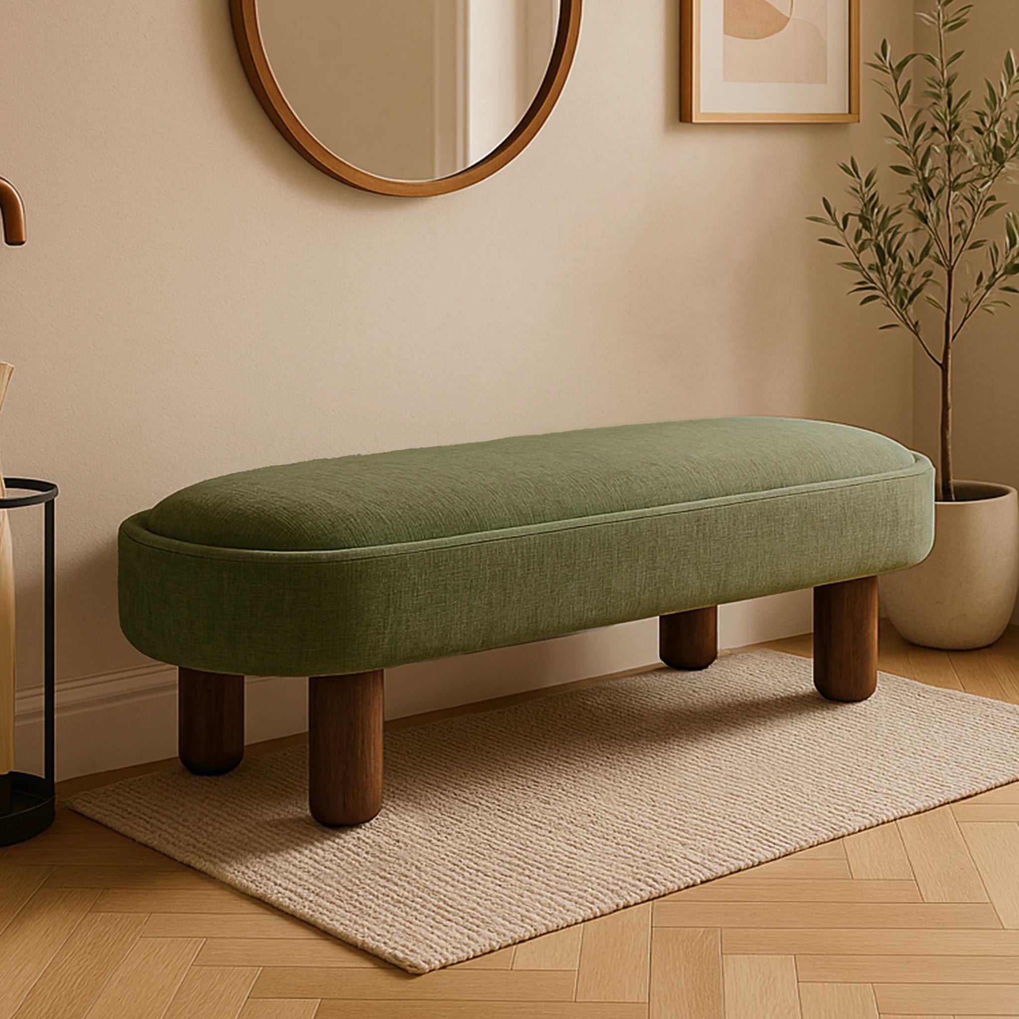Darcy Green Ottoman