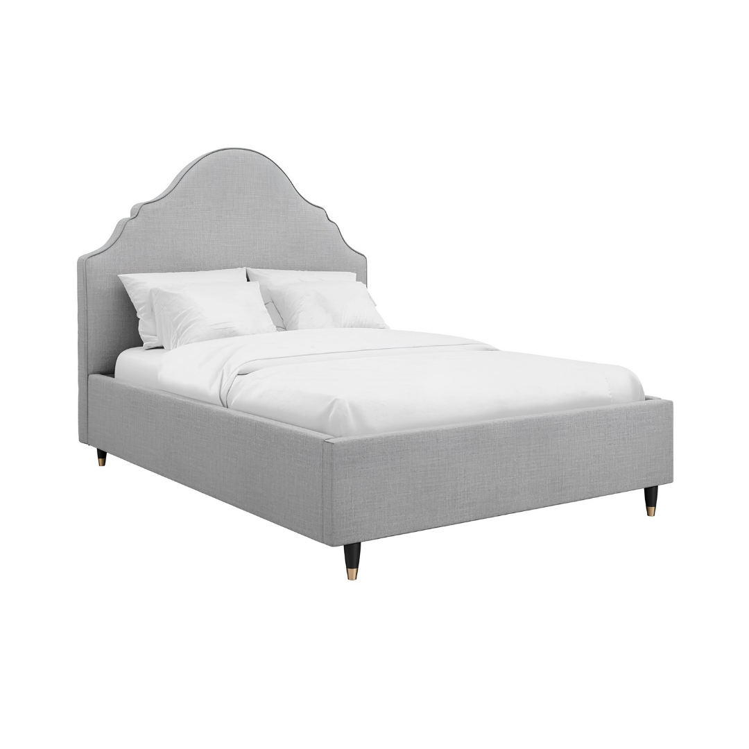 Claire Light Grey Fabric Bed Frame