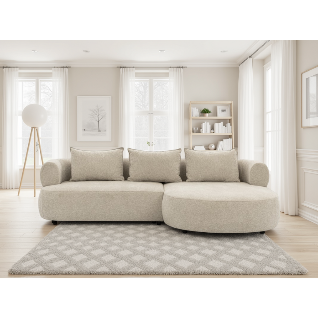 Paolo Beige Right Hand Corner Sofa